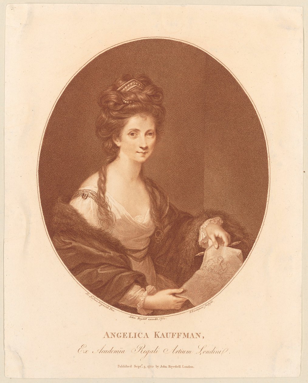 Porträt von Angelika Kauffmann de Francesco Bartolozzi