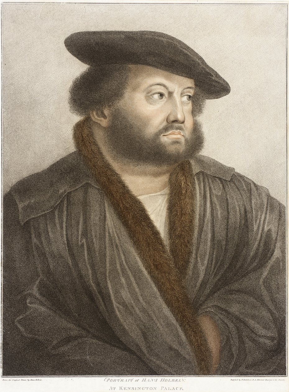 Retrato de Hans Holbein no Palácio de Kensington de Francesco Bartolozzi