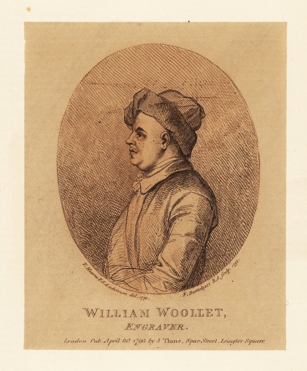 Retrato de William Woollet, gravador inglês de Francesco Bartolozzi