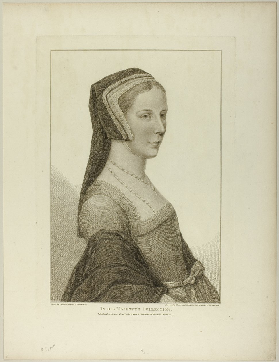 Retrato de uma mulher de Francesco Bartolozzi