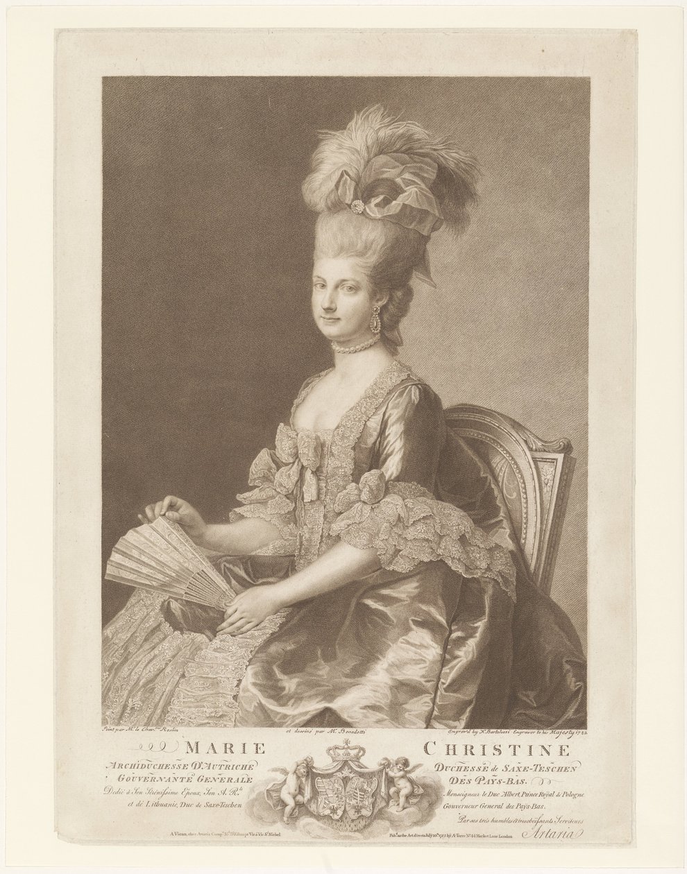 Retrato de Maria Cristina da Áustria de Francesco Bartolozzi