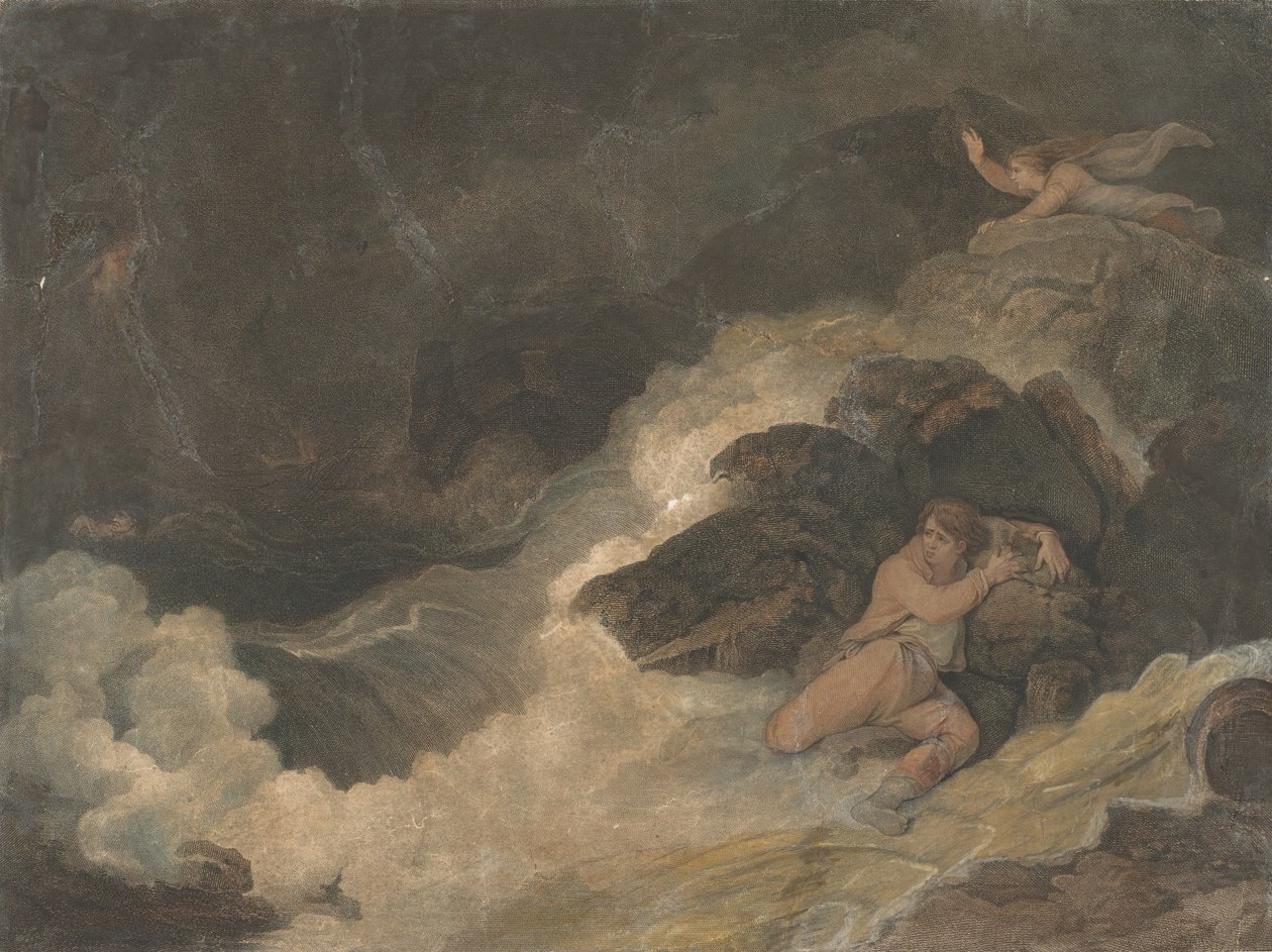 Poetas britânicos de Shakespeare Tempest Macklin, 1798. de Francesco Bartolozzi