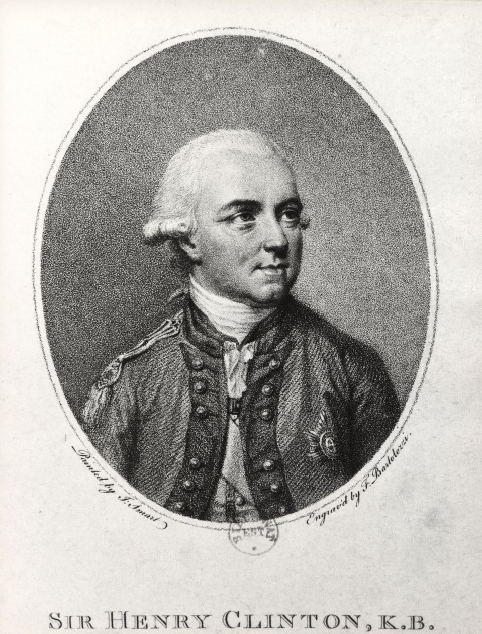 Sir Henry Clinton (1730-95) (gravura) (foto a p/b) de Francesco Bartolozzi