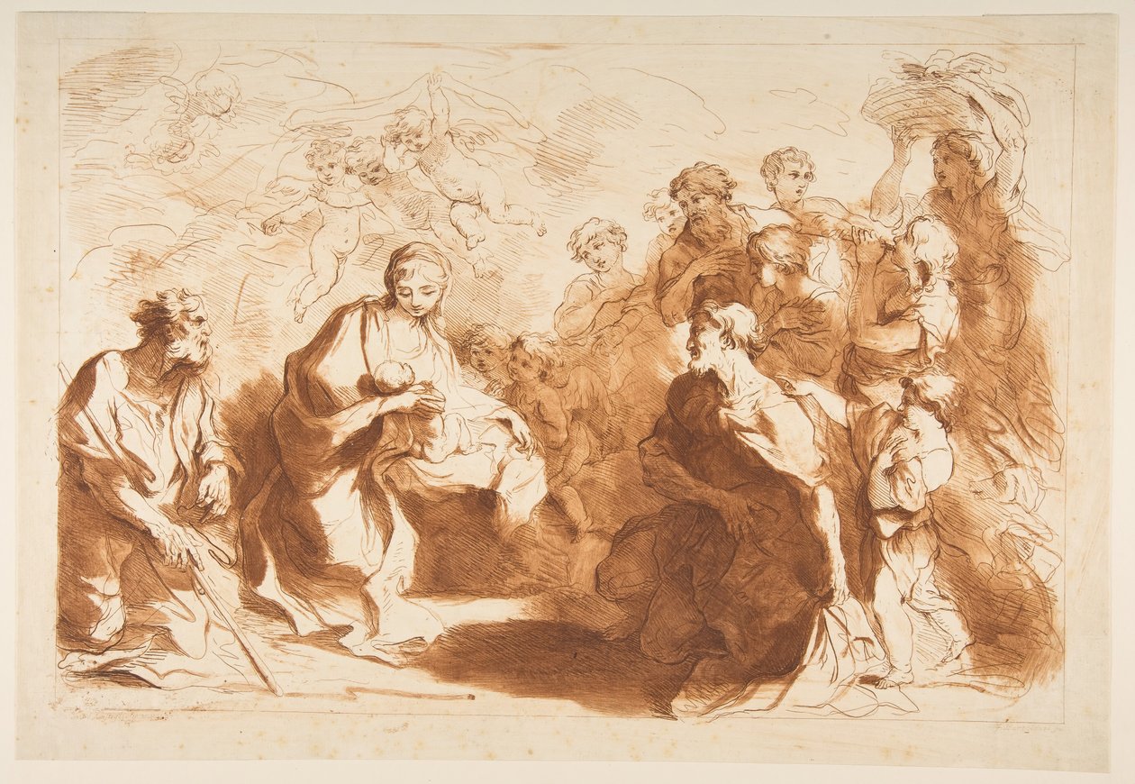 A Adoração dos Pastores, antes de 1764. de Francesco Bartolozzi