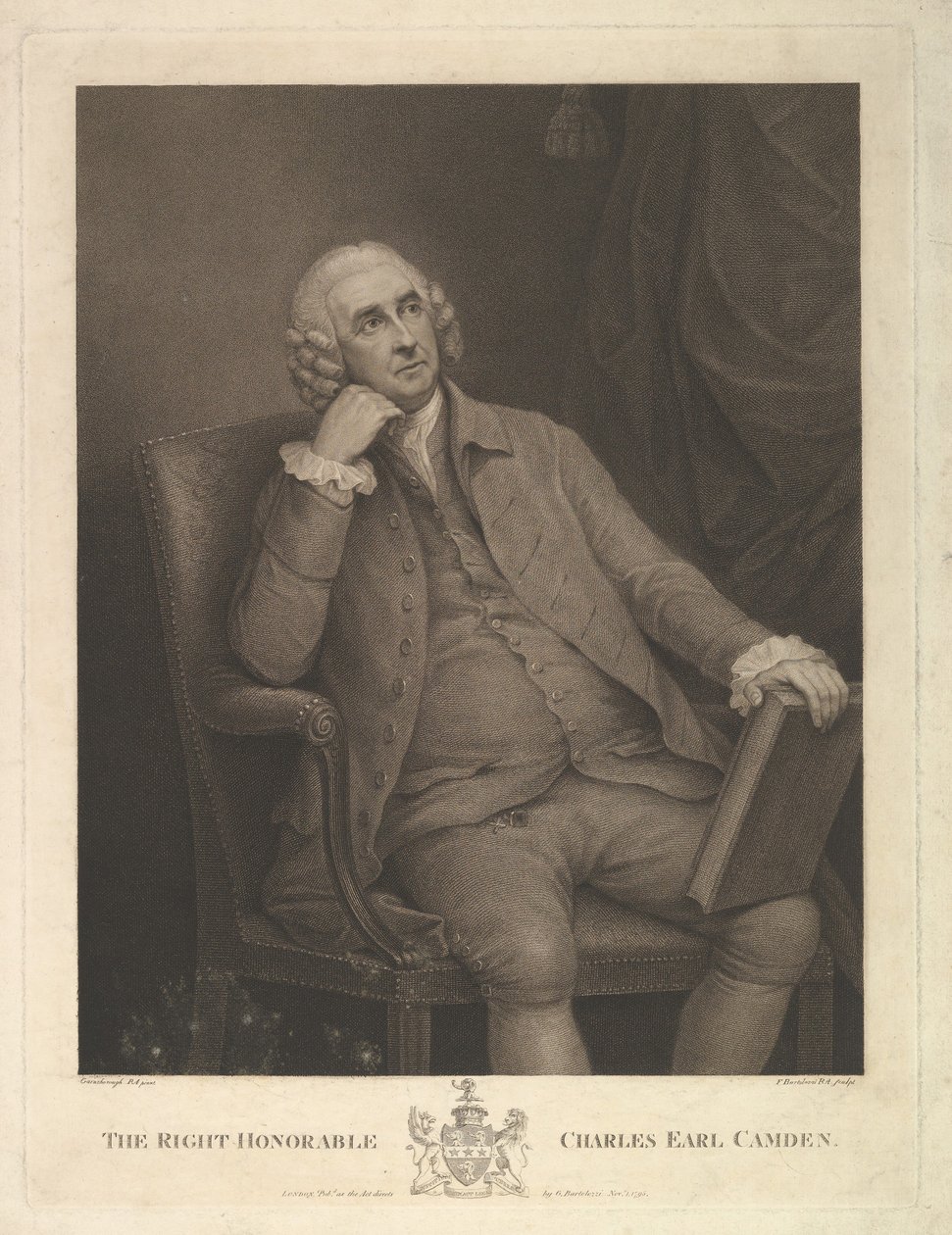 O honorável Charles Pratt, 1º Earl Camden, Lord Chancellor, 1795. de Francesco Bartolozzi