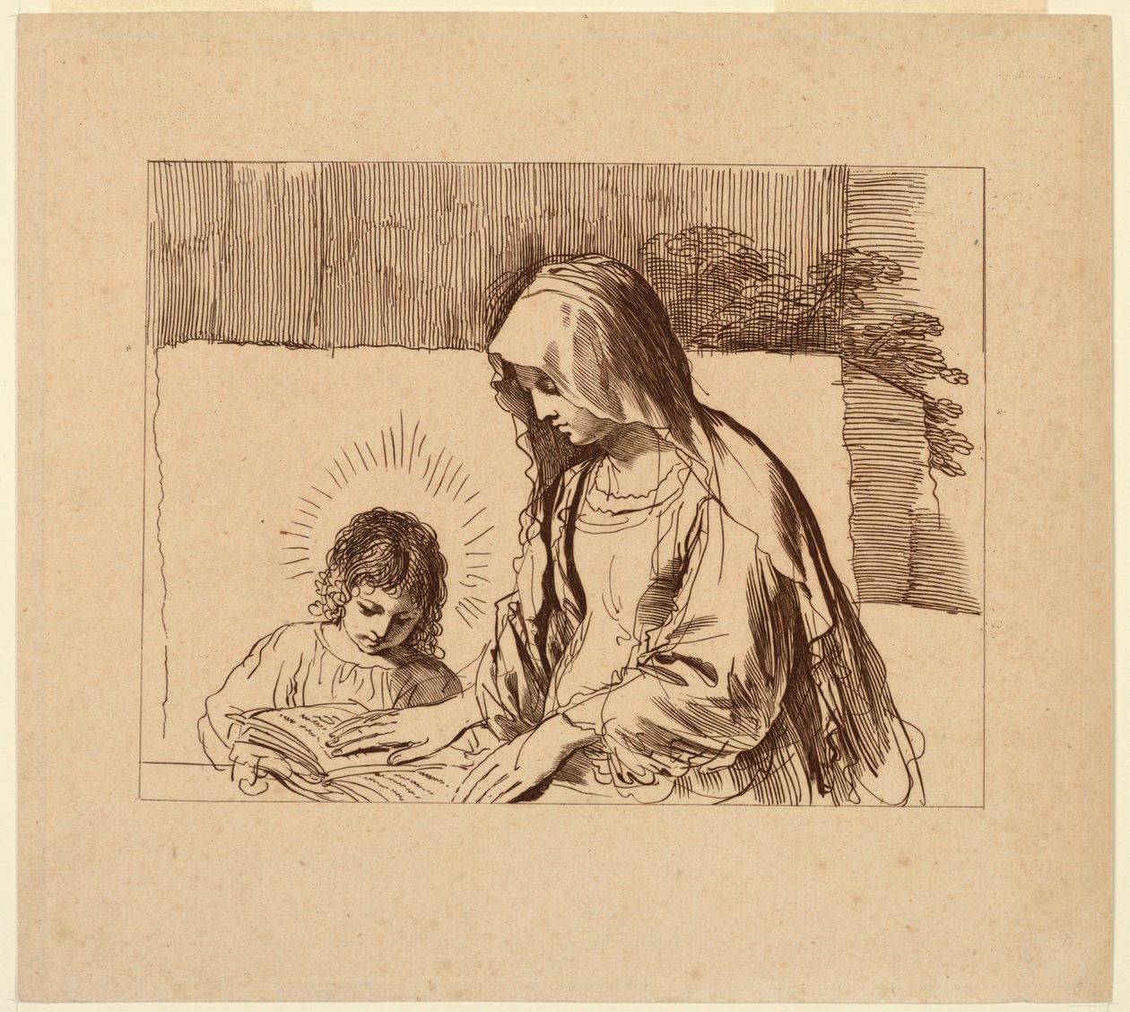 A Virgem Ensinando o Menino Jesus de Francesco Bartolozzi