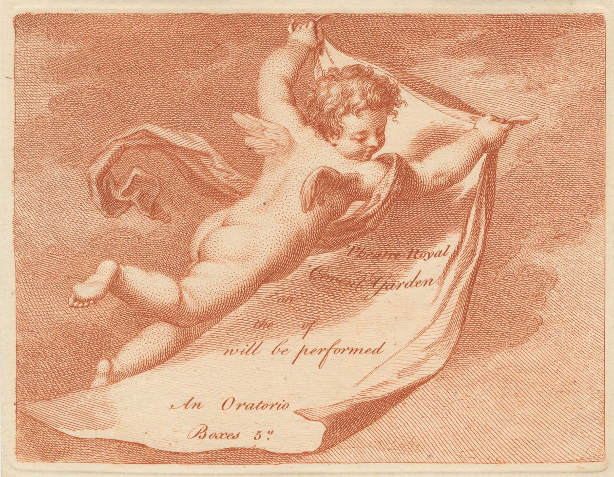 Eintrittskarte für das Theatre Royal, Covent Garden de Francesco Bartolozzi