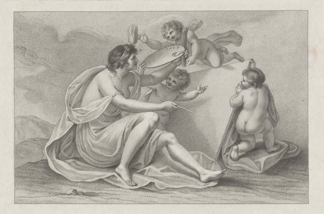 Impressão do título com a personificação da pintura
Ciprianis rudimentos do desenho (título da série)
Ciprianis rudimentos do desenho (título da série) de Francesco Bartolozzi
