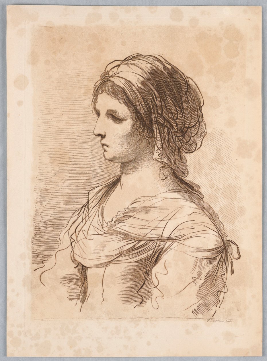 Mulher com um turbante de Francesco Bartolozzi