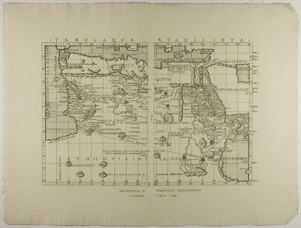 Mapa da Líbia, Oriente Médio e Norte da África de Francesco Berlinghieri