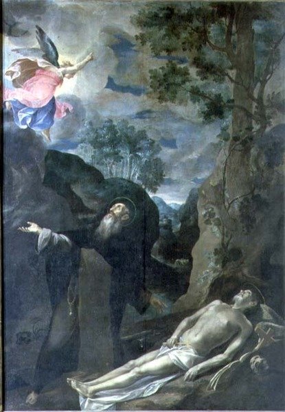 A Morte de Santo Antônio Abade de Francesco Borgani