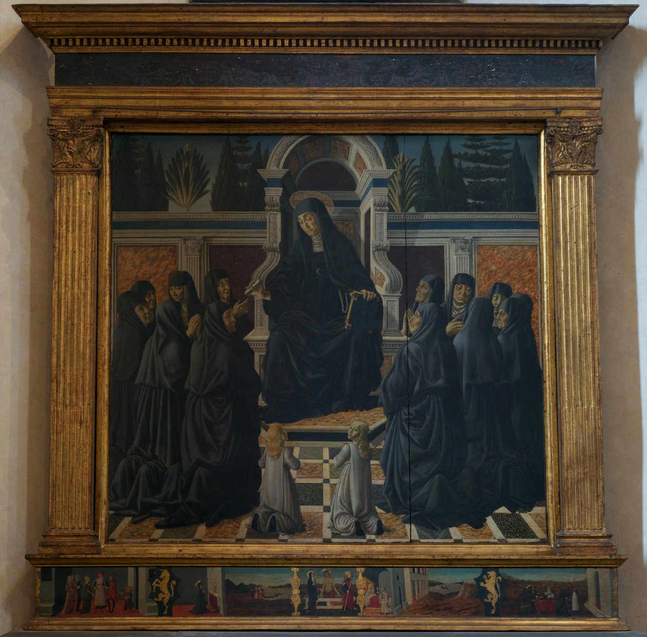 Santa Monica com as irmãs agostinianas, 1470 de Francesco Botticini