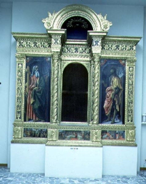 O Tabernáculo dos Sacramentos, c.1484-6 (têmpera no painel) (veja também 94758-9) de Francesco Botticini