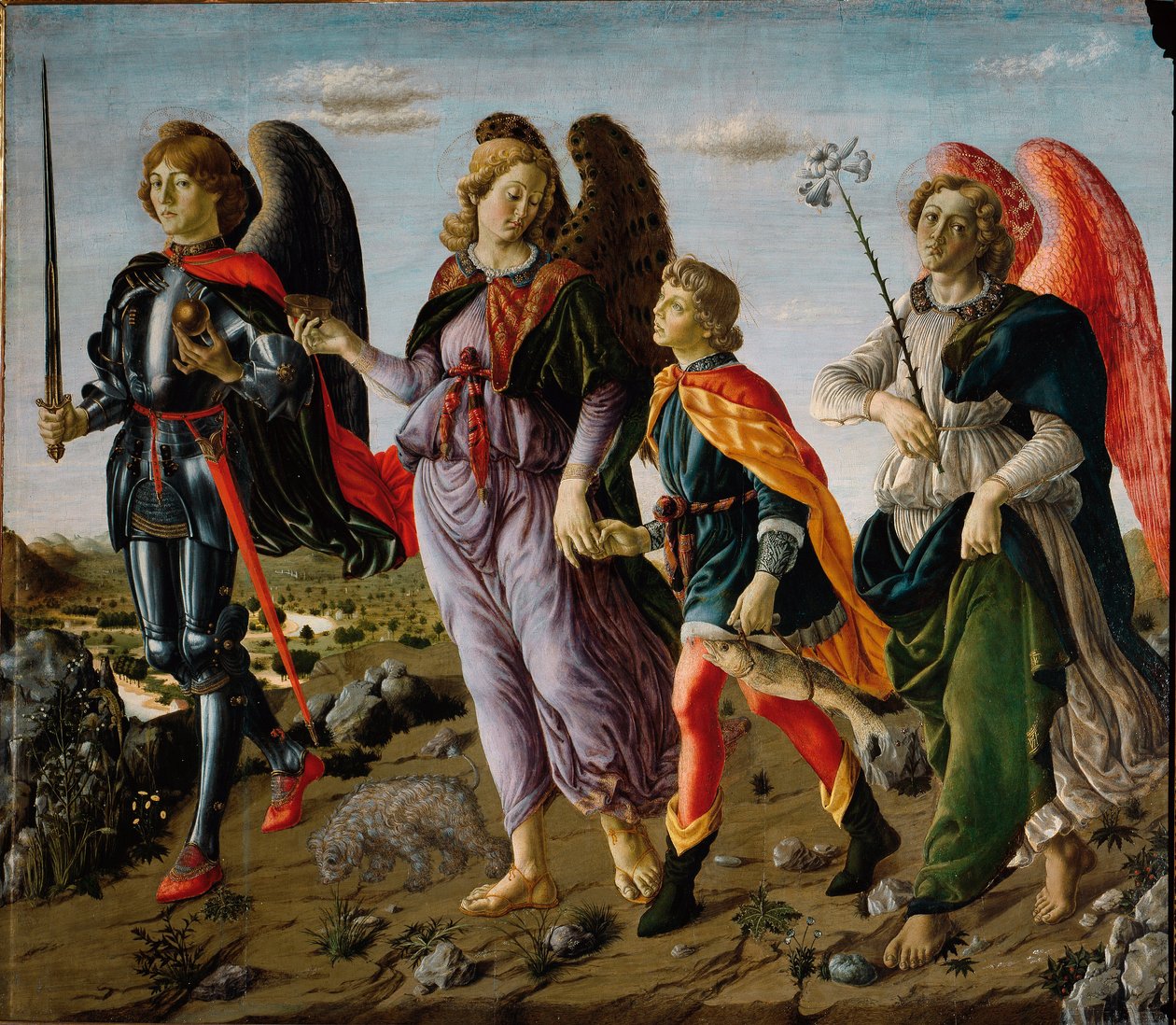 Os Três Arcanjos e Tobit (Pintura de Francesco Botticini