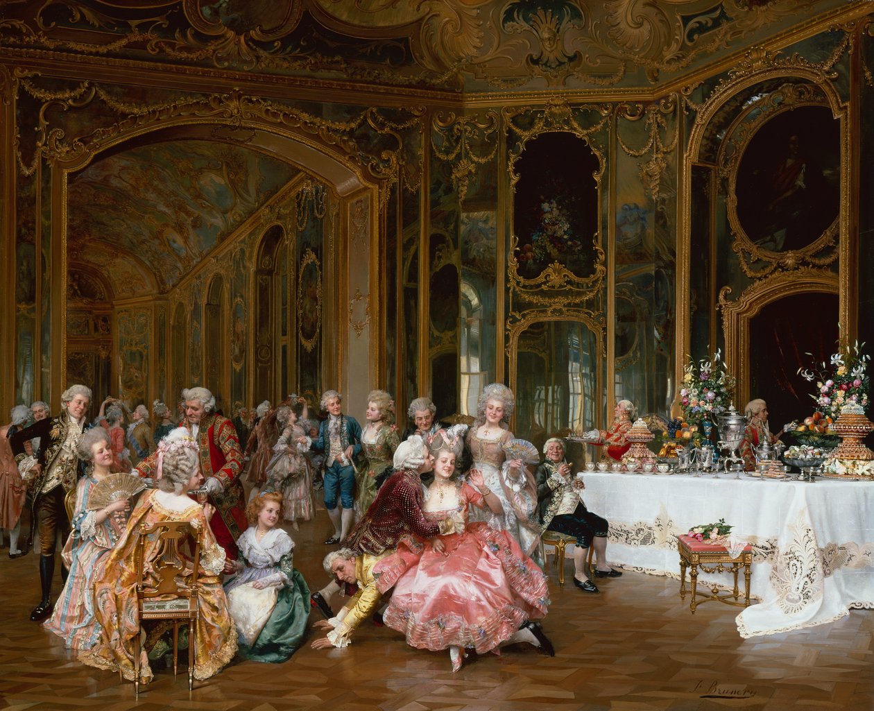 A Ponte do Amor (óleo sobre tela) de Francesco Brunery