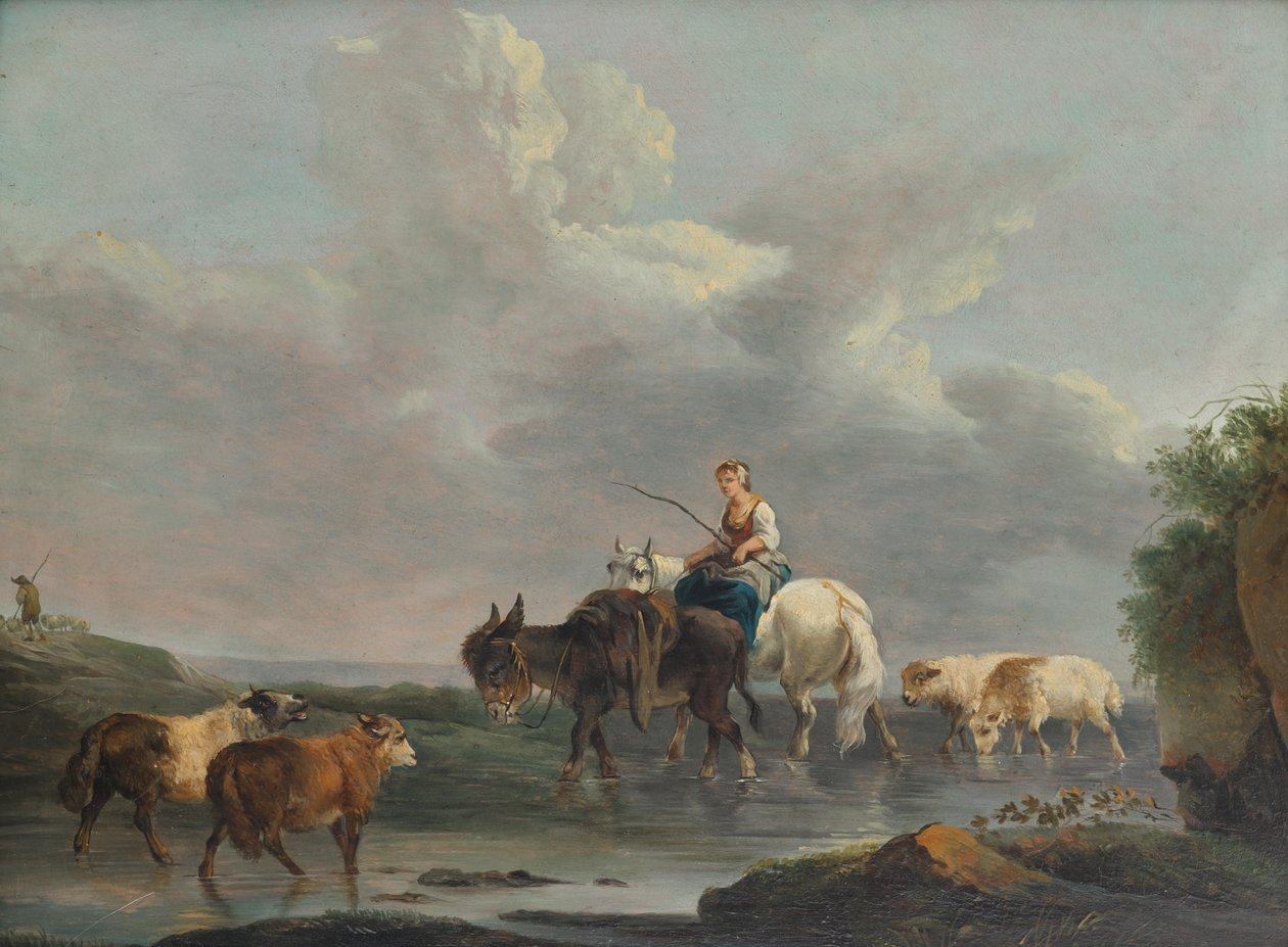 Pastora à beira do riacho de Francesco Casanova