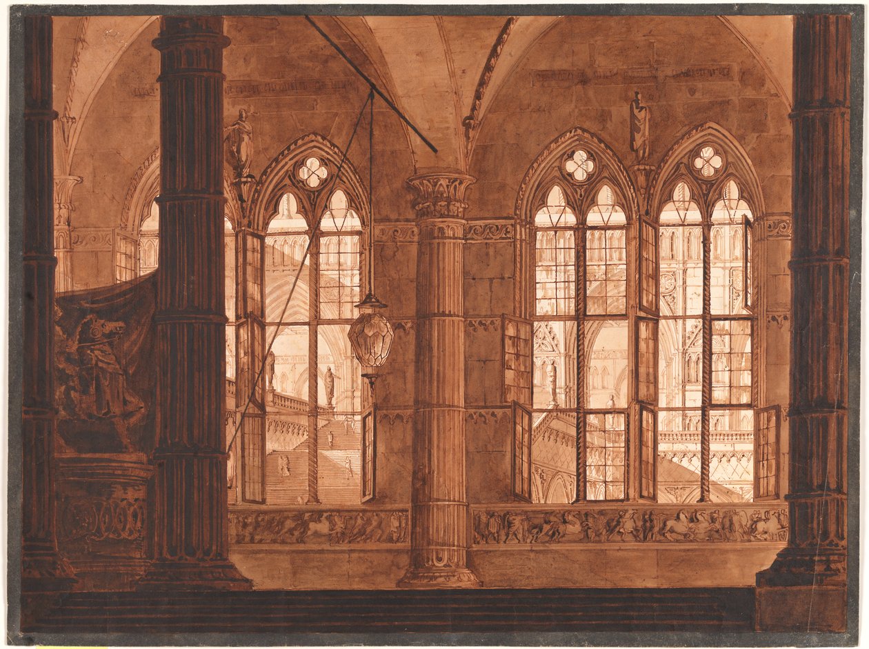 Decoração para a cena do baile na ópera Belmondo de Gioia, executada para o Teatro di Torre Argentino 1814 de Francesco Cocchi