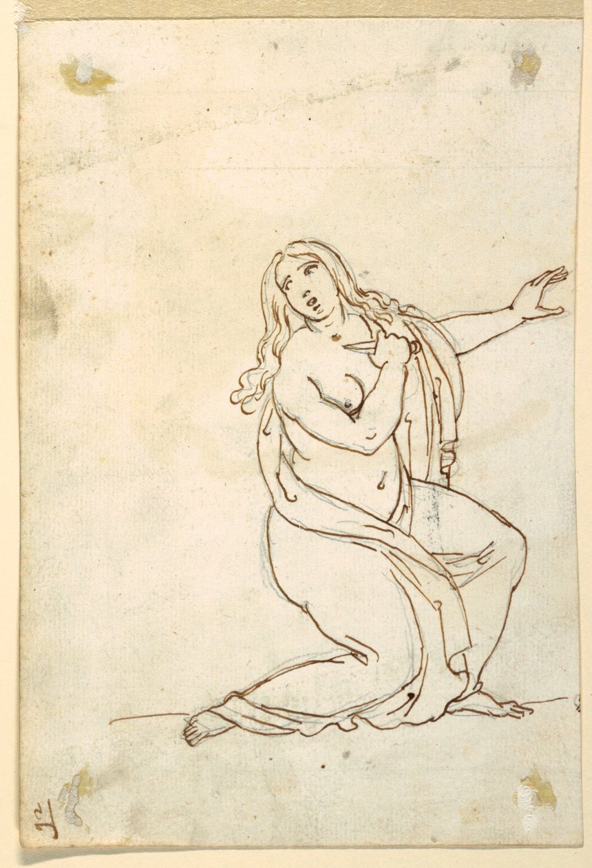 Lucretia ou Tarquinia se esfaqueando de Francesco Coghetti