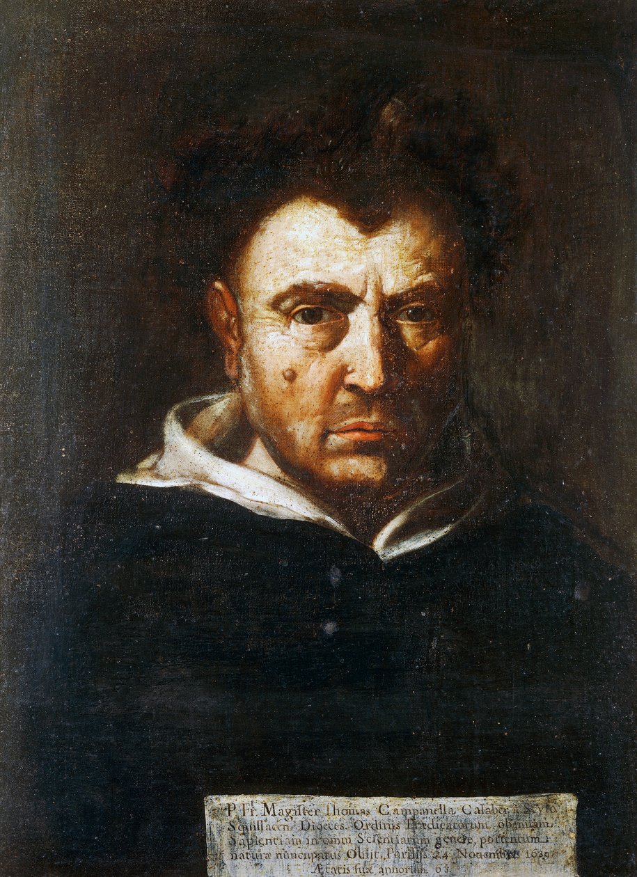 Retrato de Tommaso Campanella (1568-1639), filósofo dominicano italiano, pintura de Francesco Cozza (1605-1682), ca. 1630 de Francesco Cozza