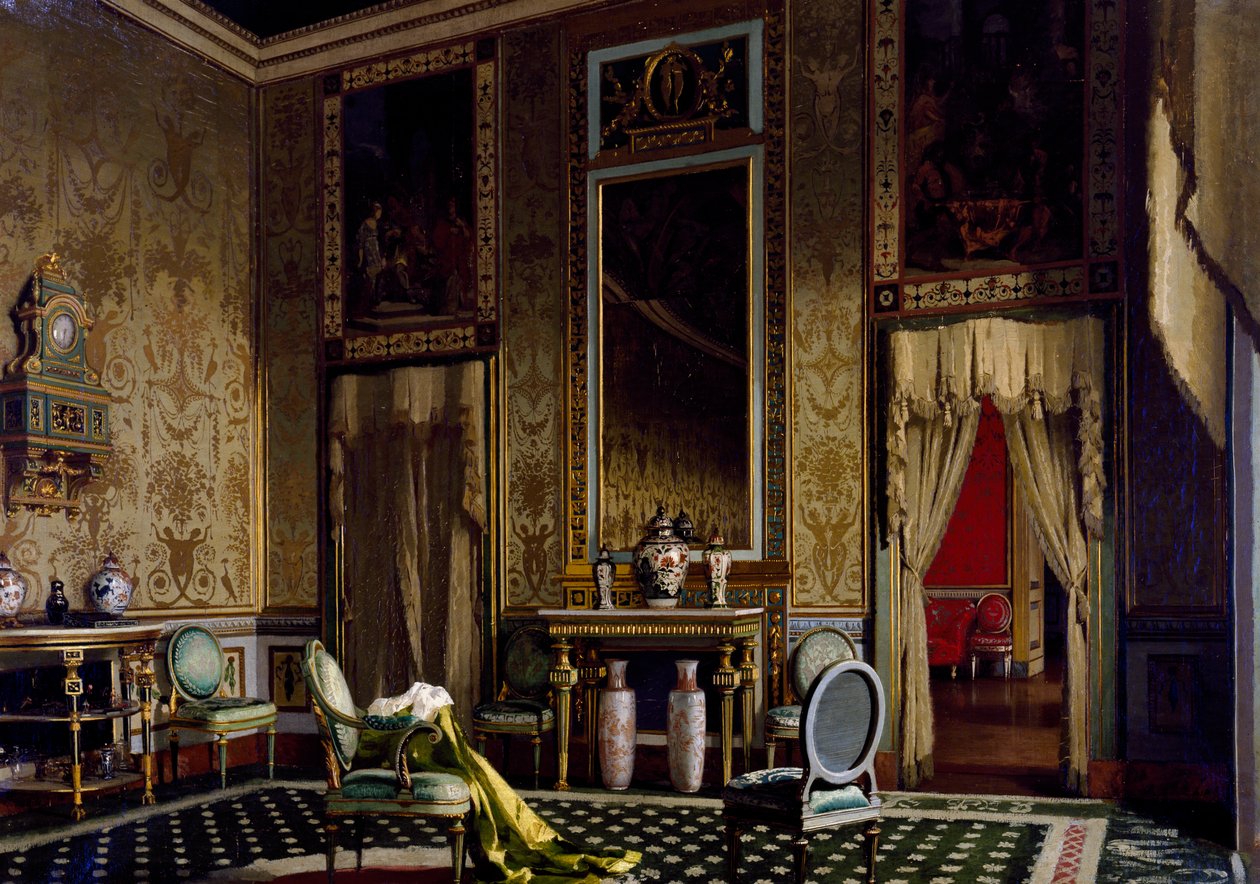Sala estilo Império, pintura de Francesco Didioni (1839-1895), óleo sobre tela, 62x88 cm de Francesco Didioni