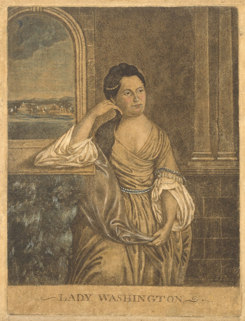 Lady Washington, c. 1776 (mezzotint) de Francesco Fergola