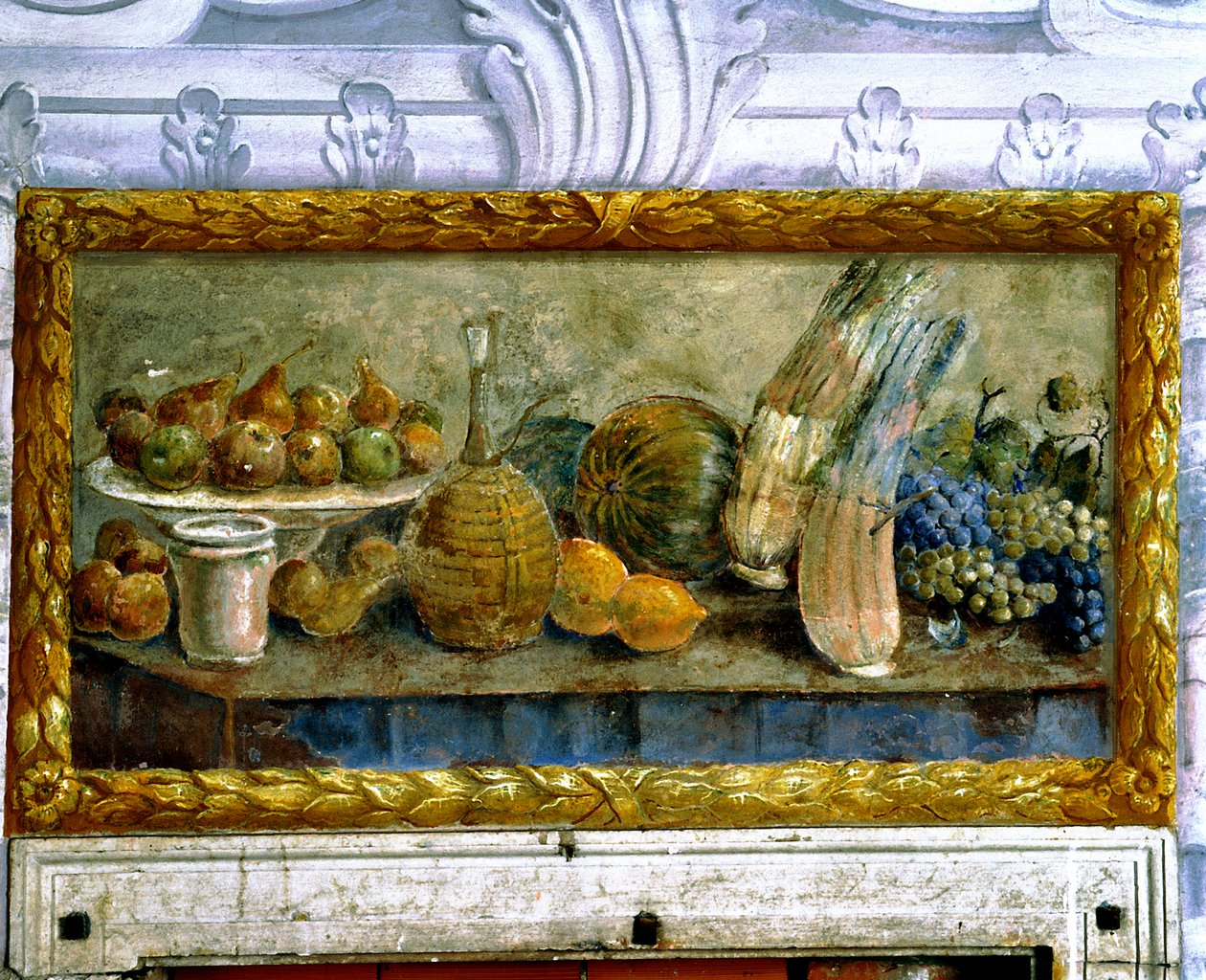 Natureza morta com cardos (fresco) de Francesco Ferrari