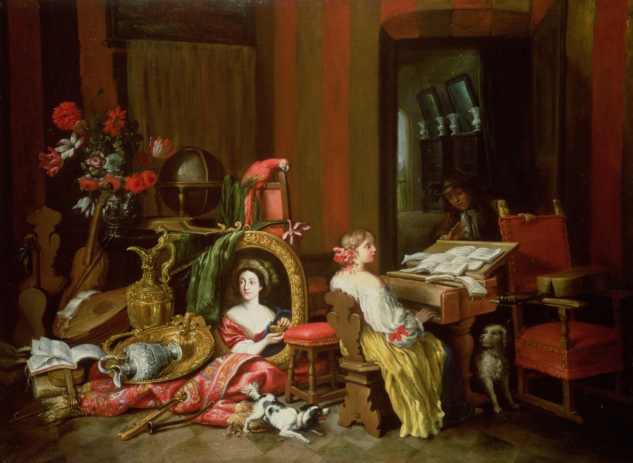 Interior, com, um, senhora, em, um, cravo de Francesco Fieravino