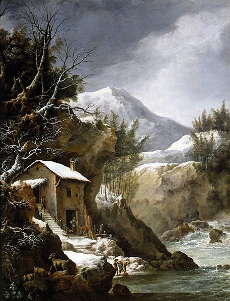 Winter Scene in the Mountains (óleo sobre tela) de Francesco Foschi