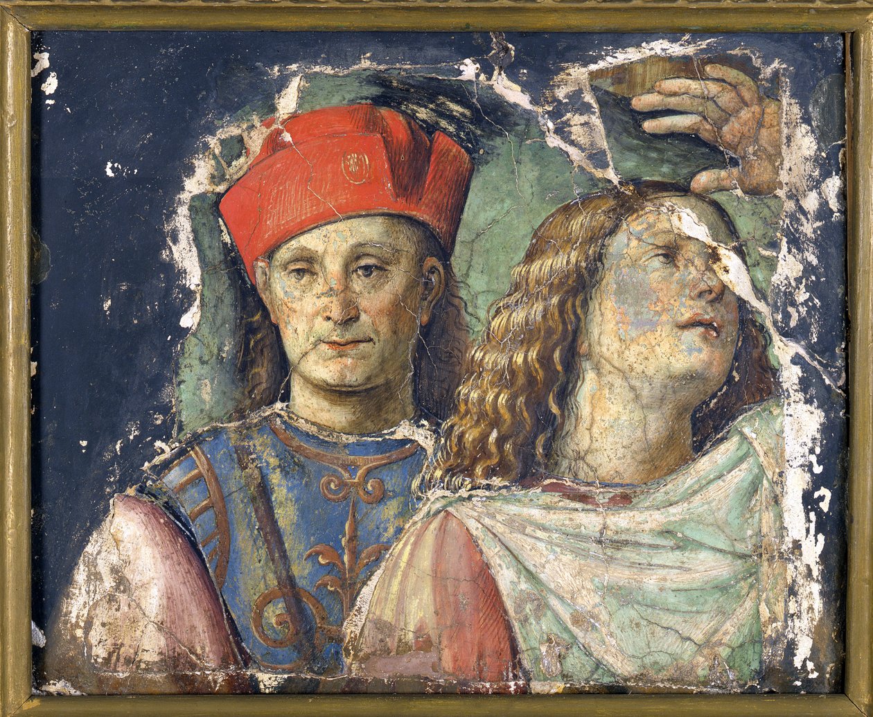 Duas cabeças masculinas por França, Francesco (1450-1517). Fresco, c. 1500, Galeria Nacional de Imagens de Bolonha de Francesco Francia
