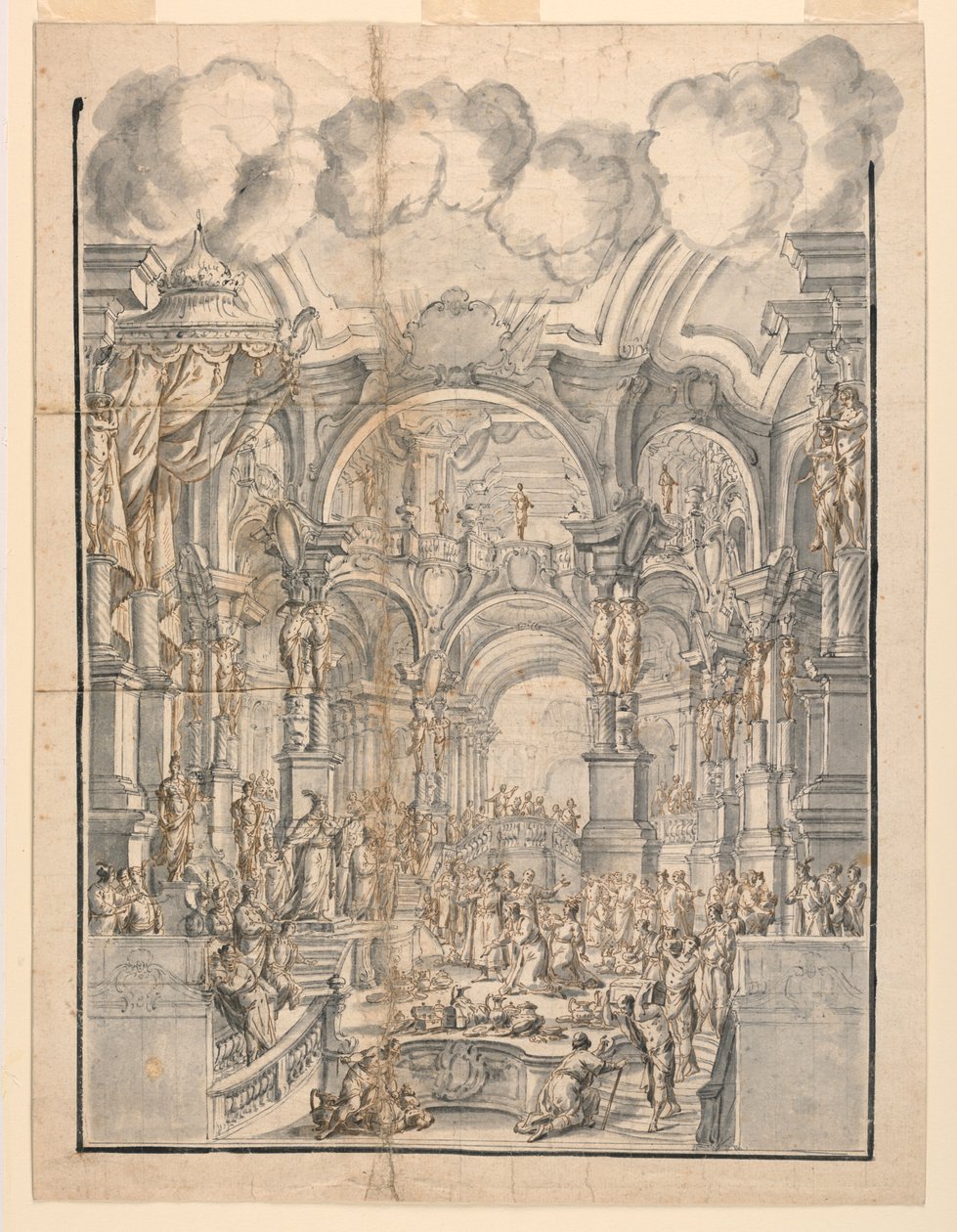 Uma cena do tribunal de Francesco Galli Bibiena