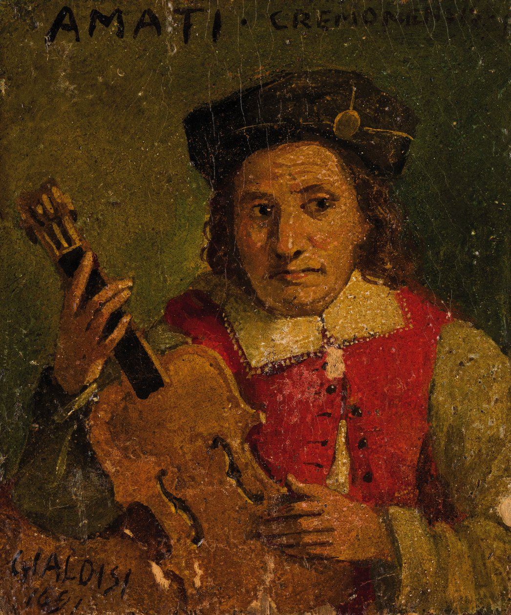 Retrato de Nicola Amati 1596-1684, final do século XVII.. de Francesco Gialdisi