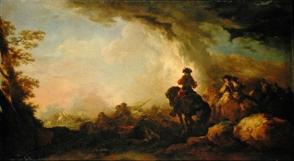 Batalha (óleo sobre tela) de Francesco Giuseppe Casanova