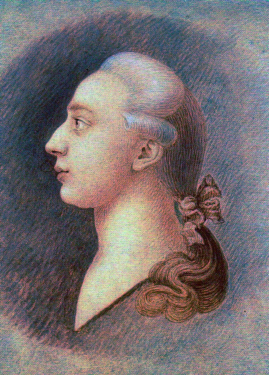 Retrato de Giacomo Casanova (1725-1798) - par Francesco Giuseppe Casanova (1727-1802), c. 1750 - Sangue, giz preto e branco sobre papel - Museu de História do Estado, Moscovo de Francesco Giuseppe Casanova