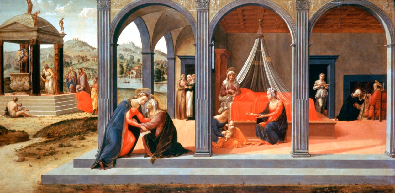 Uma cena de São João Bapiste, detalhe, c1500-1540 de Francesco Granacci