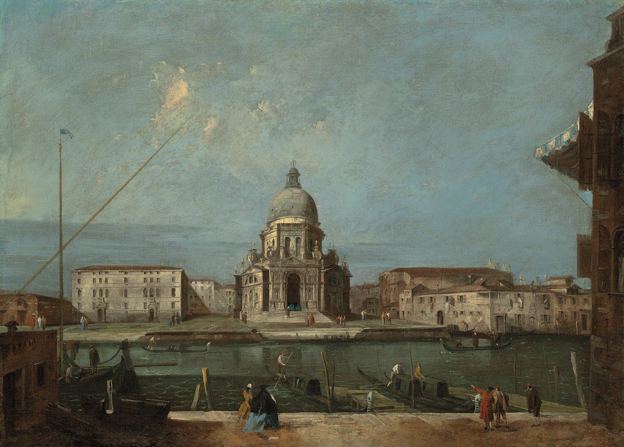 Vista do Grande Canal, Veneza, com a igreja de Santa Maria della Salute de Francesco Guardi