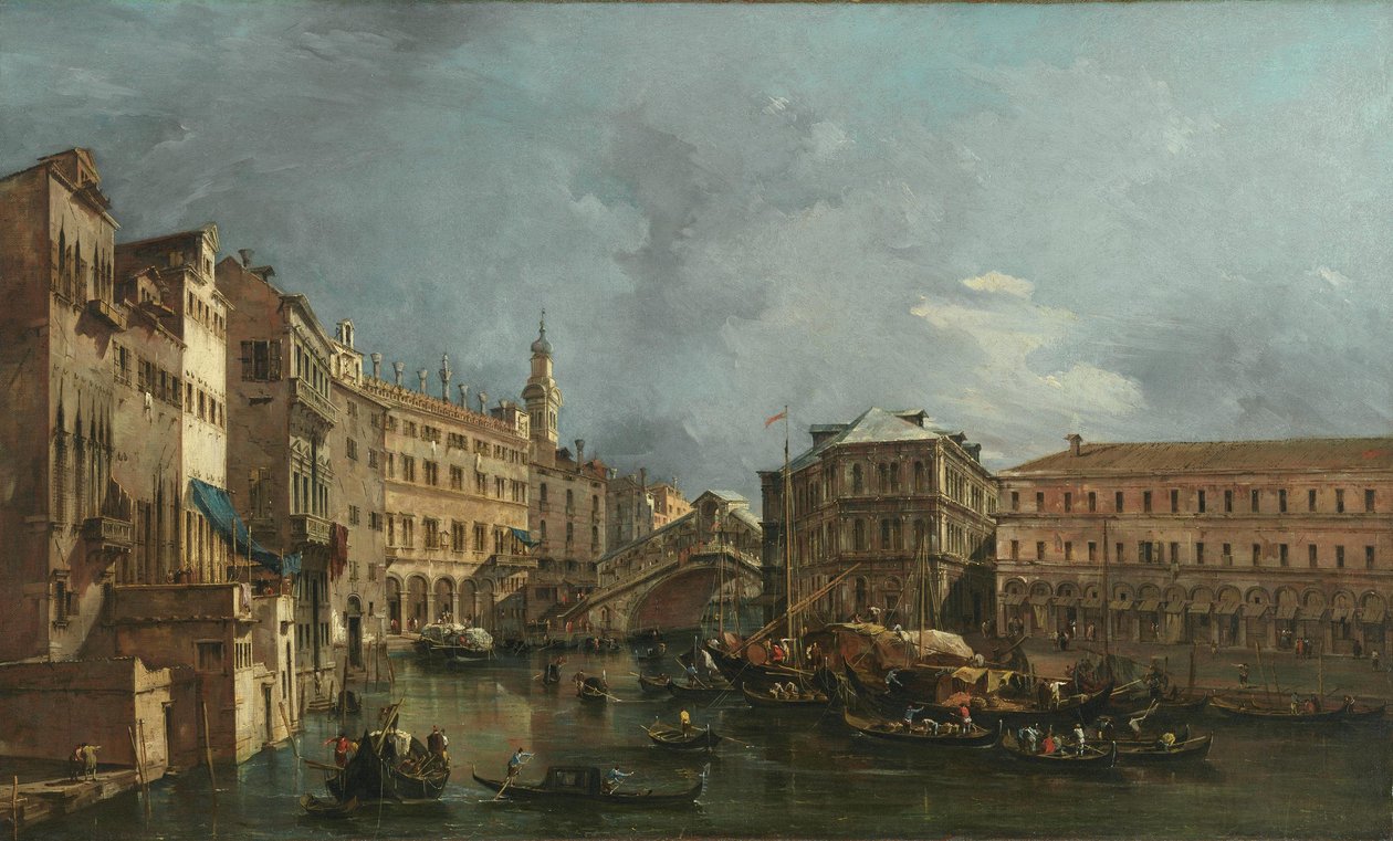Vista do Rialto e do Palazzo dei Camerlenghi de Francesco Guardi