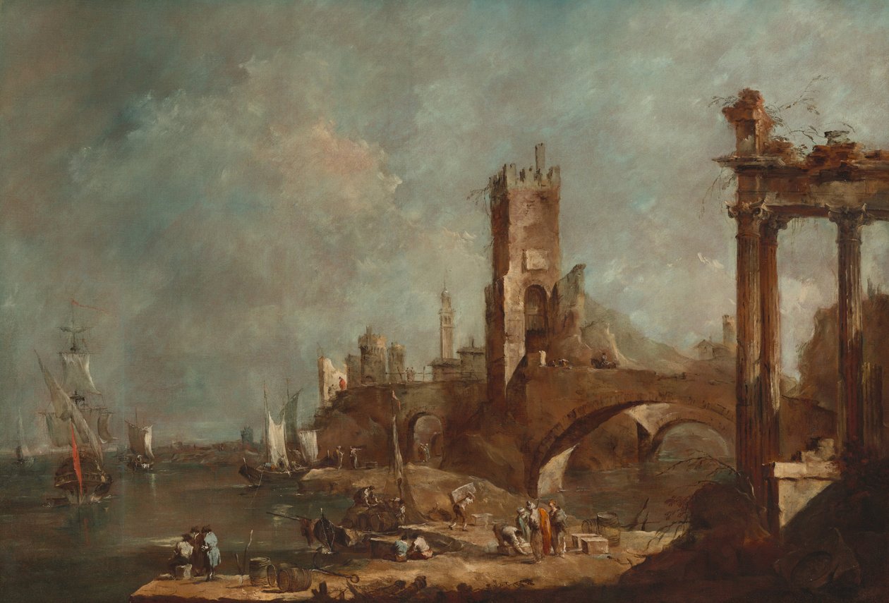 Capricho de um porto, c. 17601770. de Francesco Guardi