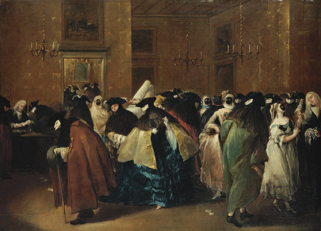 Casino Reduzido em Veneza de Francesco Guardi