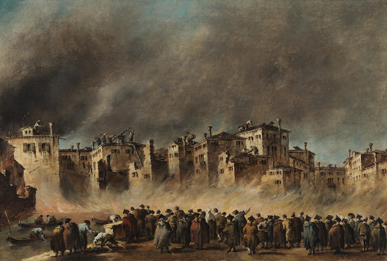 O incêndio no bairro de San Marcuola de Francesco Guardi