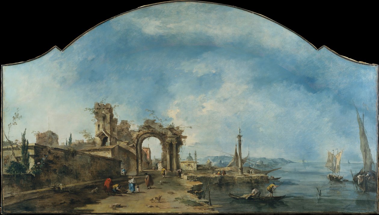 Paisagem fantástica, ca. 1765 de Francesco Guardi
