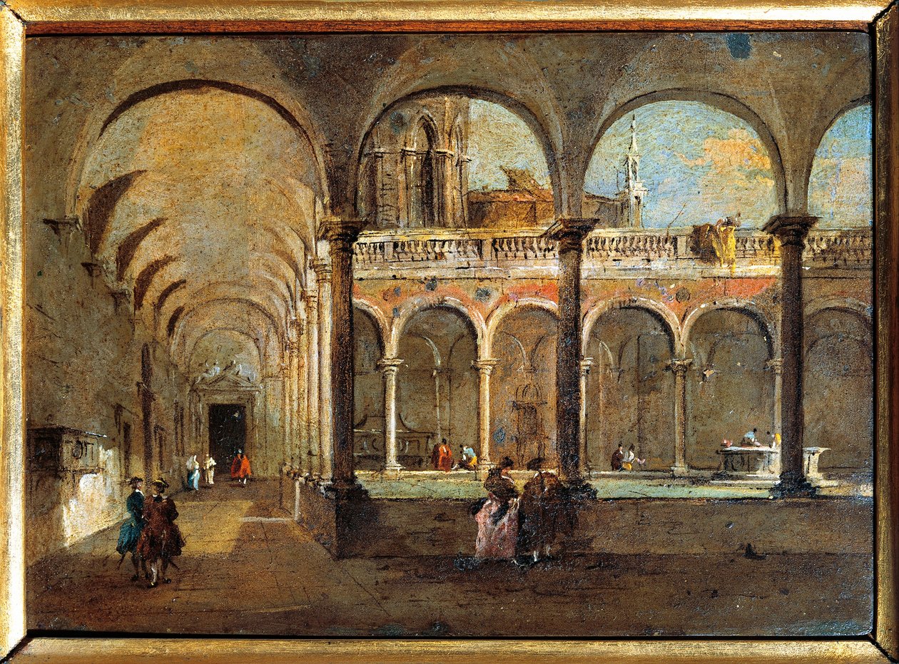Itália, Veneza, O Claustro dos Frades (pintura) de Francesco Guardi