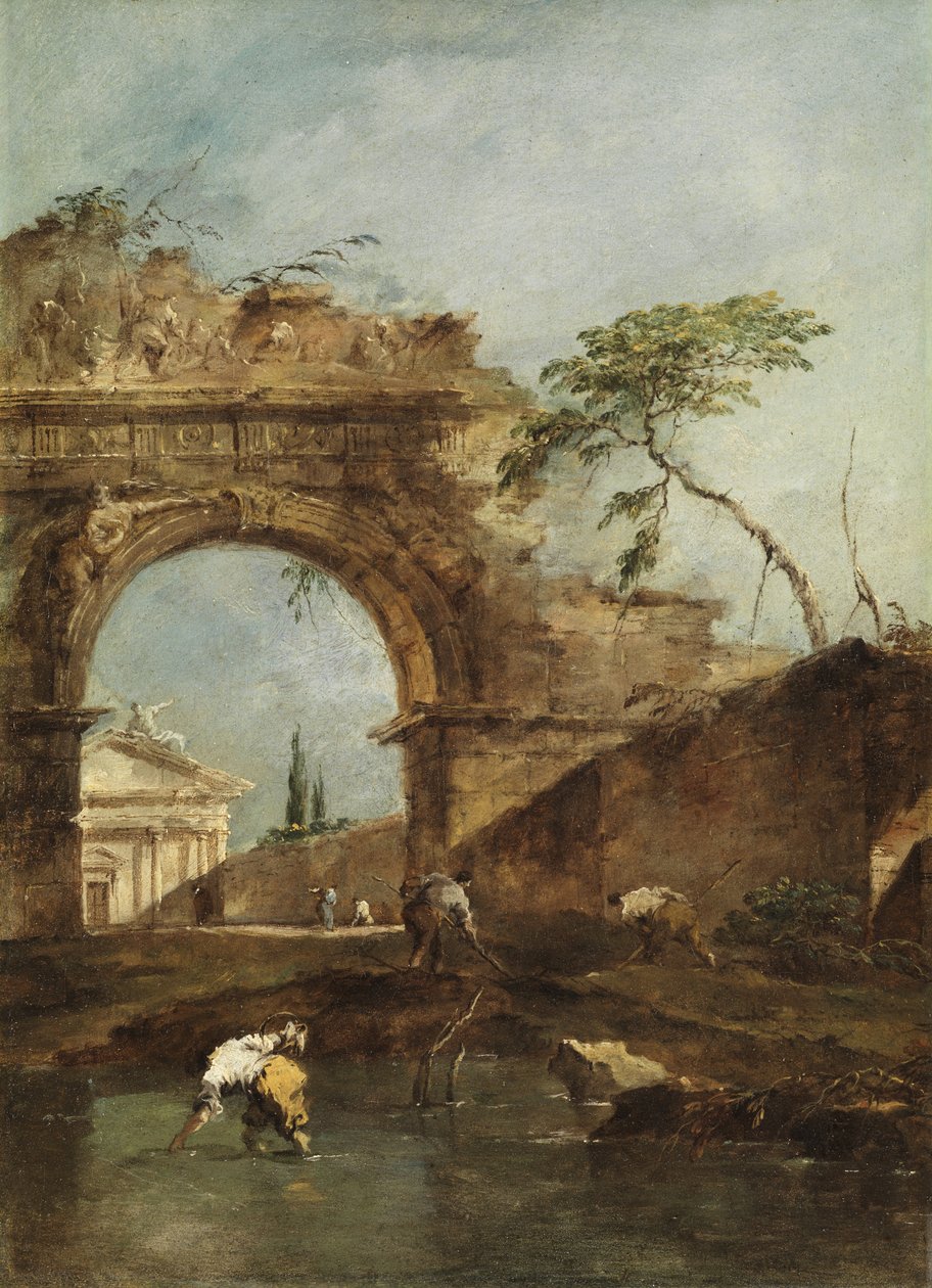 Paisagem - Capriccio, c.1780 de Francesco Guardi