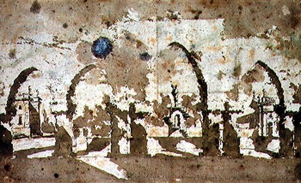 Labirinto nos Jardins de Villa Pisani, Vicenza (aguarela sobre papel) de Francesco Guardi