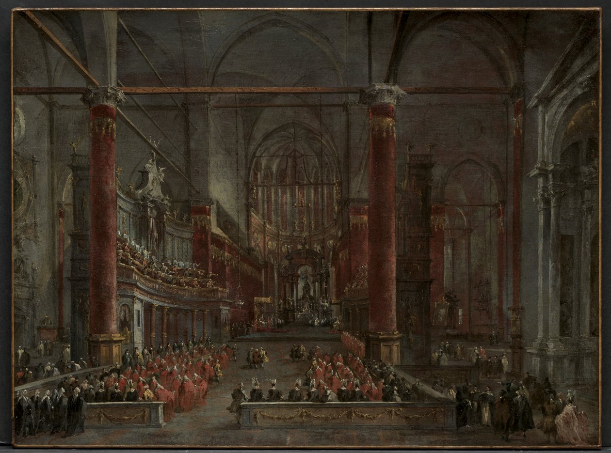 Cerimônia Pontifícia em SS. Giovanni e Paolo, Veneza, 1782 de Francesco Guardi