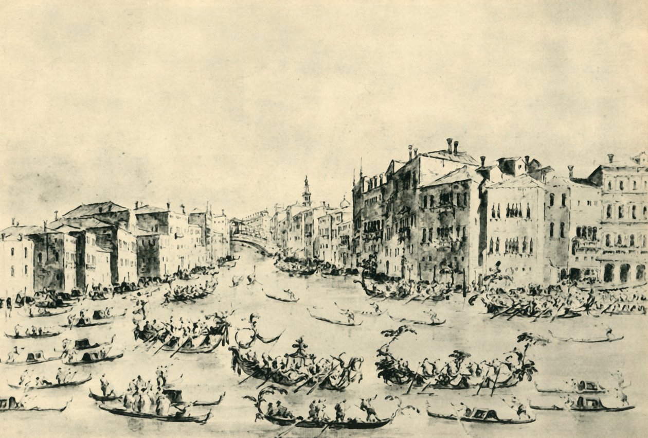 Regata no Grande Canal, Veneza, meados do século XVIII, 1943. de Francesco Guardi