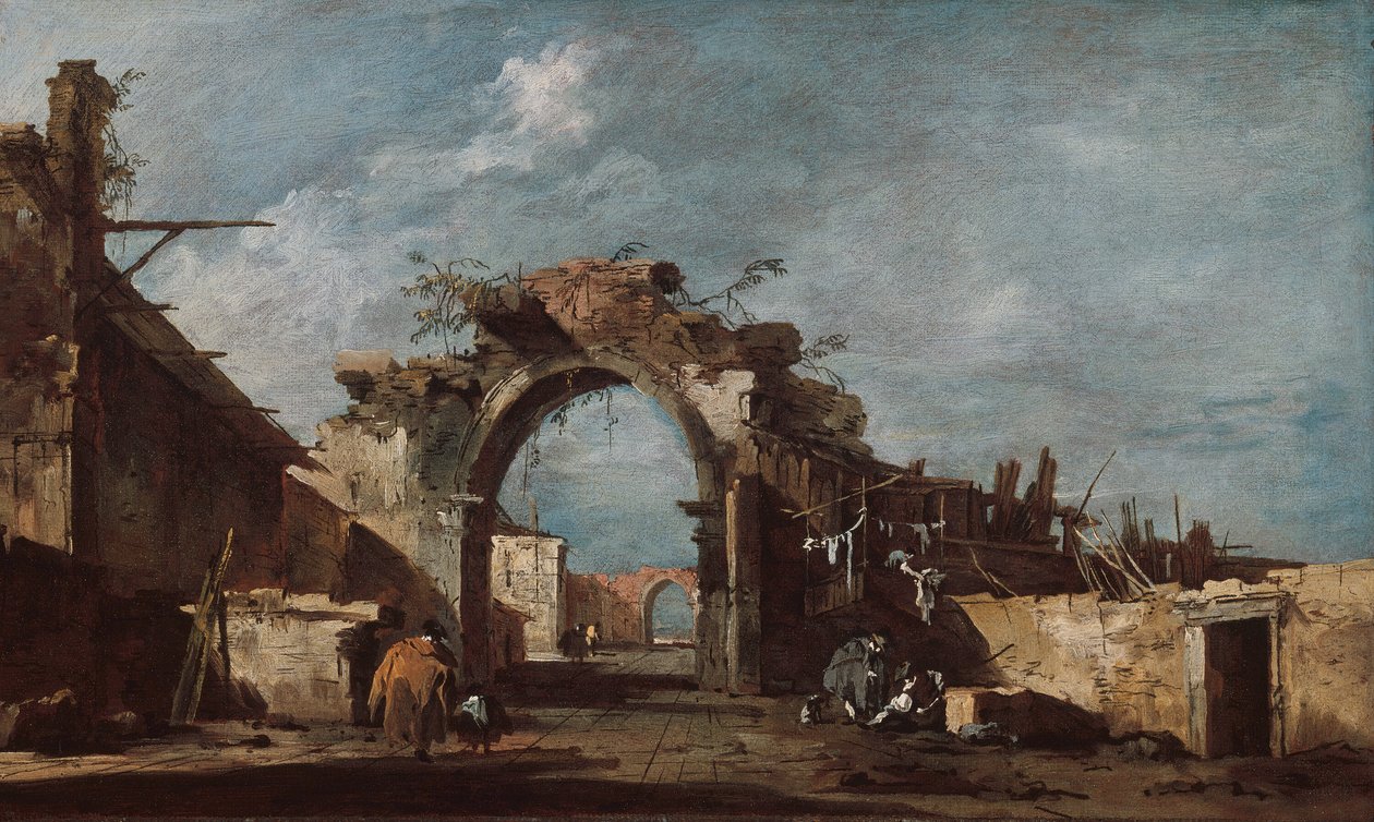 Arco em ruínas, 177593. de Francesco Guardi