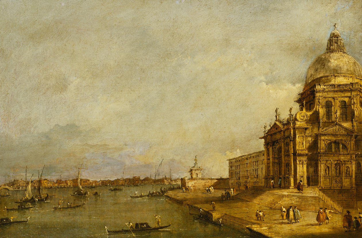 Santa Maria delle Salute e a entrada do Grande Canal, Veneza, olhando para o leste, de Francesco Guardi