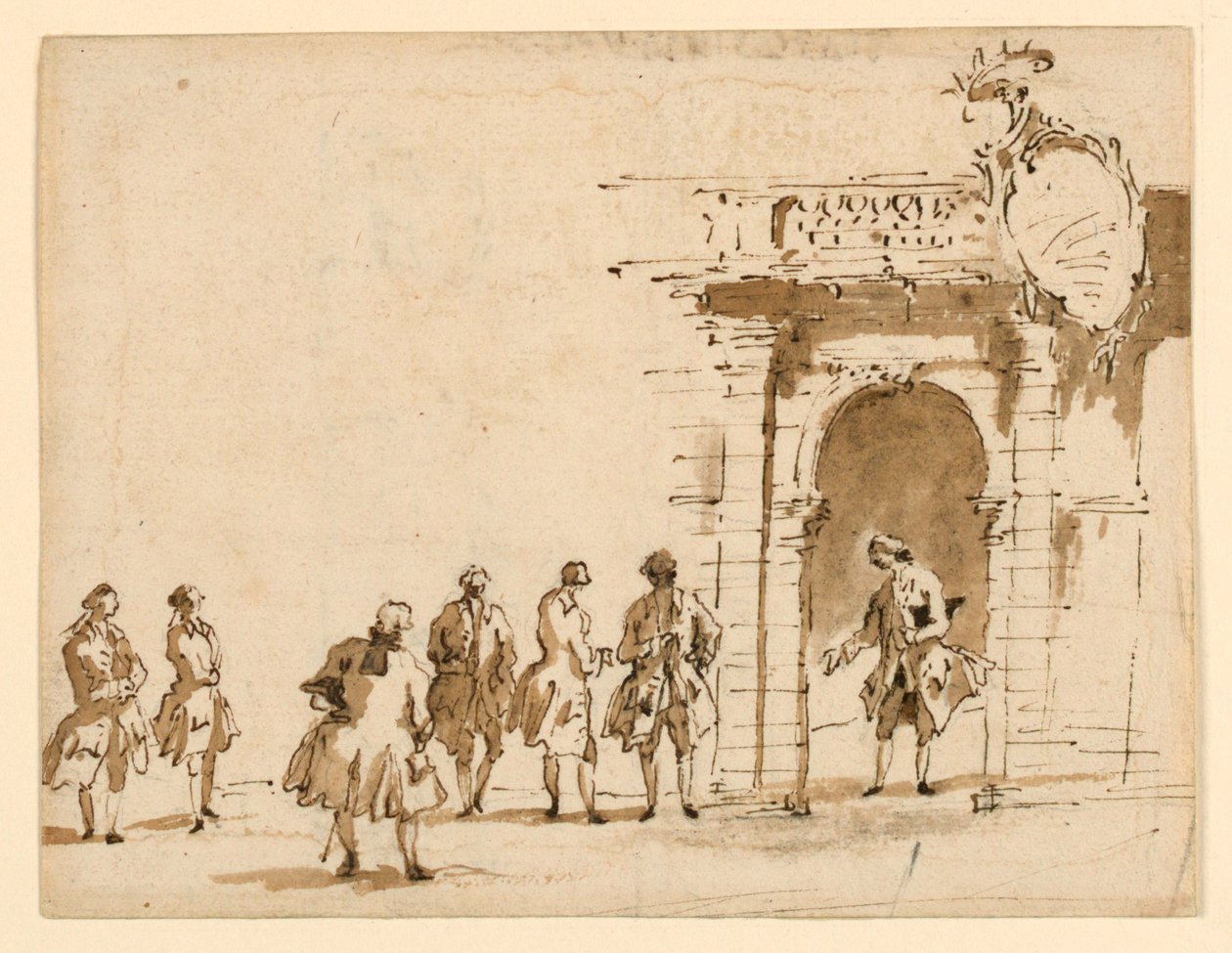 Esboço para uma recepção no Palazzo Surian de Francesco Guardi