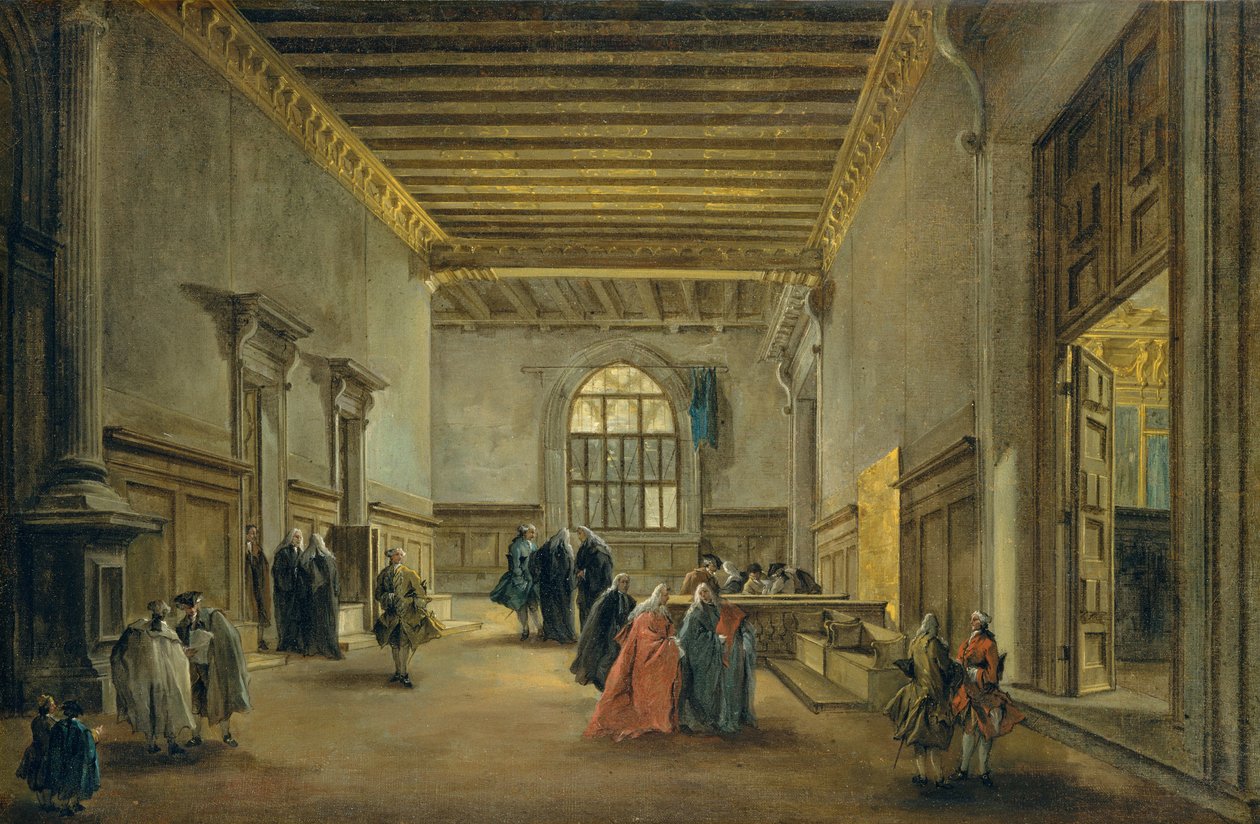 A Antecâmara do Salão do Grande Conselho, c.1765-68 de Francesco Guardi
