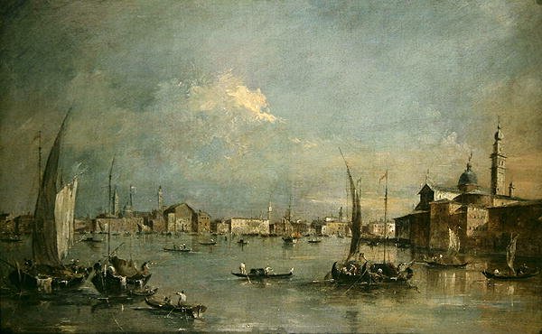 A Igreja de San Giorgio Maggiore e a Riva degli Schiavoni (óleo sobre tela) de Francesco Guardi
